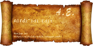Alföldi Edit névjegykártya